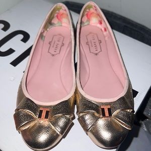Ted Baker Pink Metallic Ballet Flats